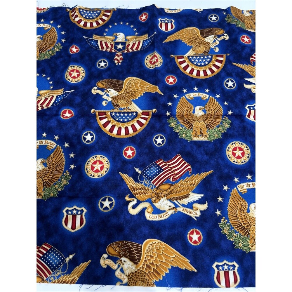 People’s House Hoffman Cotton Fabric Patriotic Eagle Print 1/2 Yard